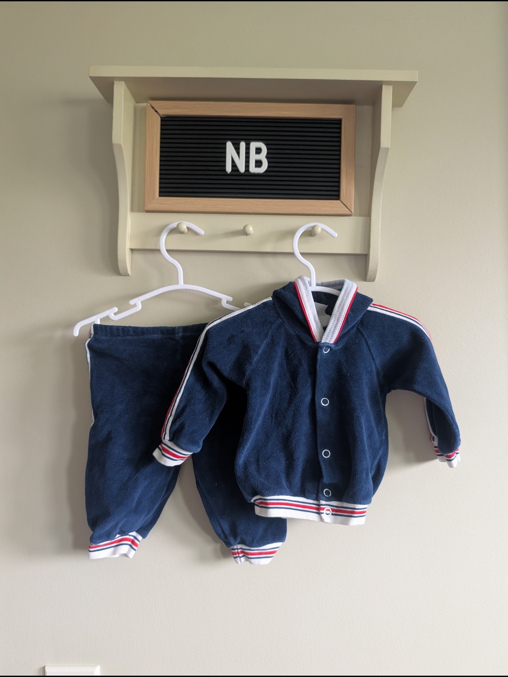 Vintage Sears Navy Baby Tracksuit Set NB